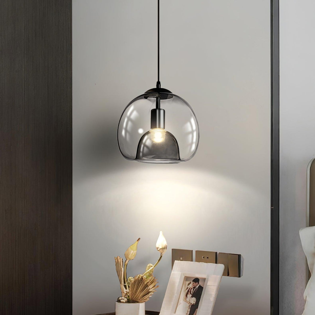 Qev lámpara colgante de vidrio nórdico Pearl Art