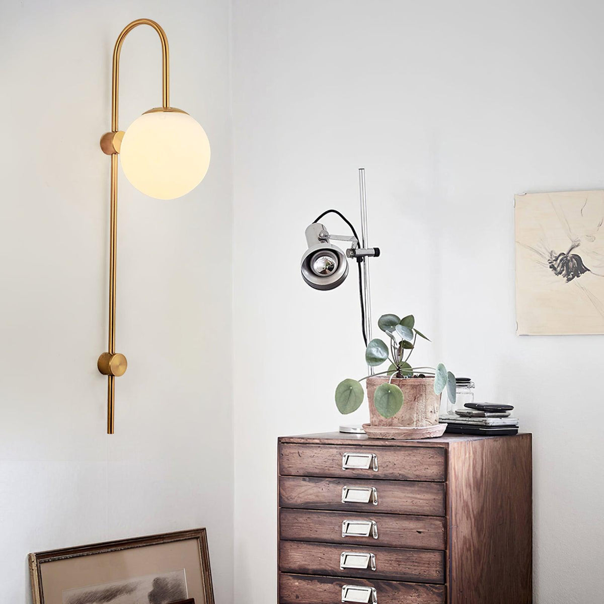 Cavelir aplique de pared Premium nórdico con arte en vidrio
