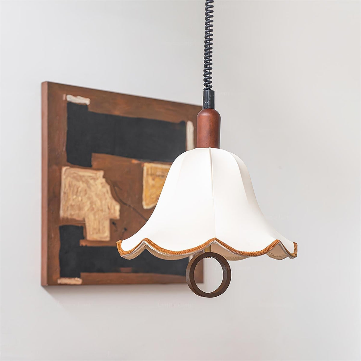 Eurvaryra lámpara colgante clásica con elegancia, de tejido y madera