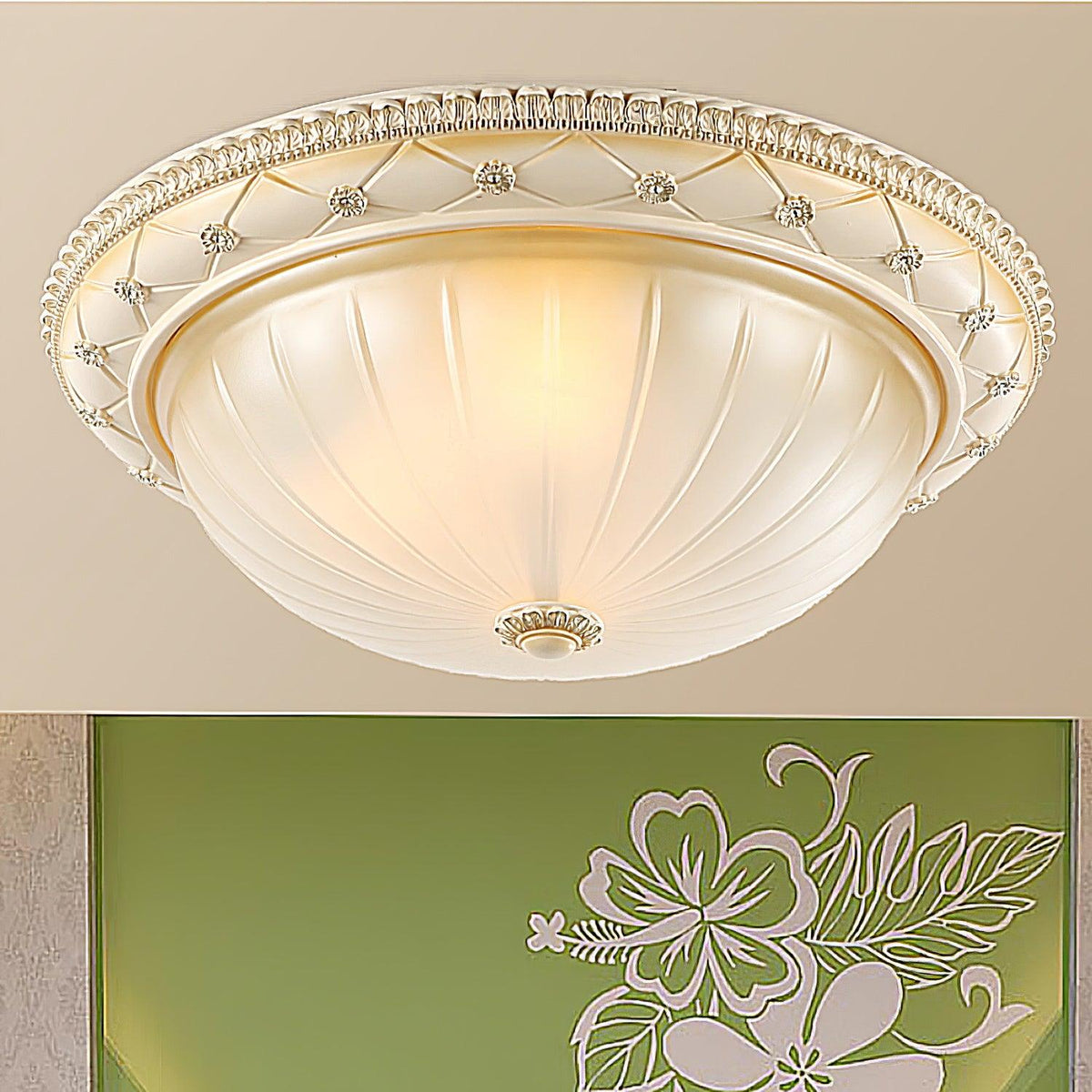 Cerlin lámpara de techo elegancia Vintage con resina y vidrio