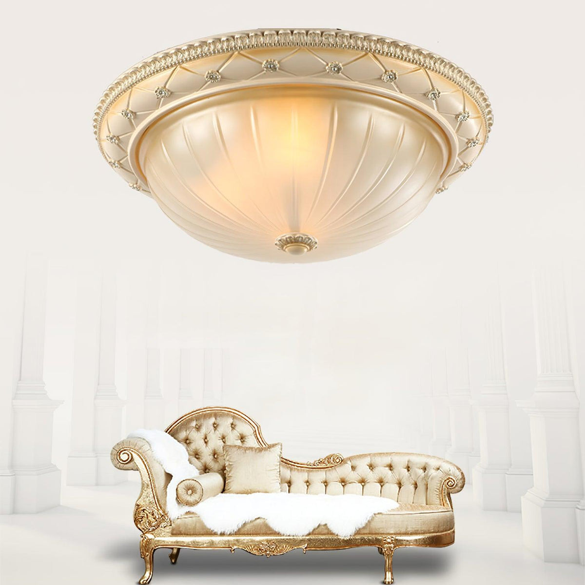 Cerlin lámpara de techo elegancia Vintage con resina y vidrio