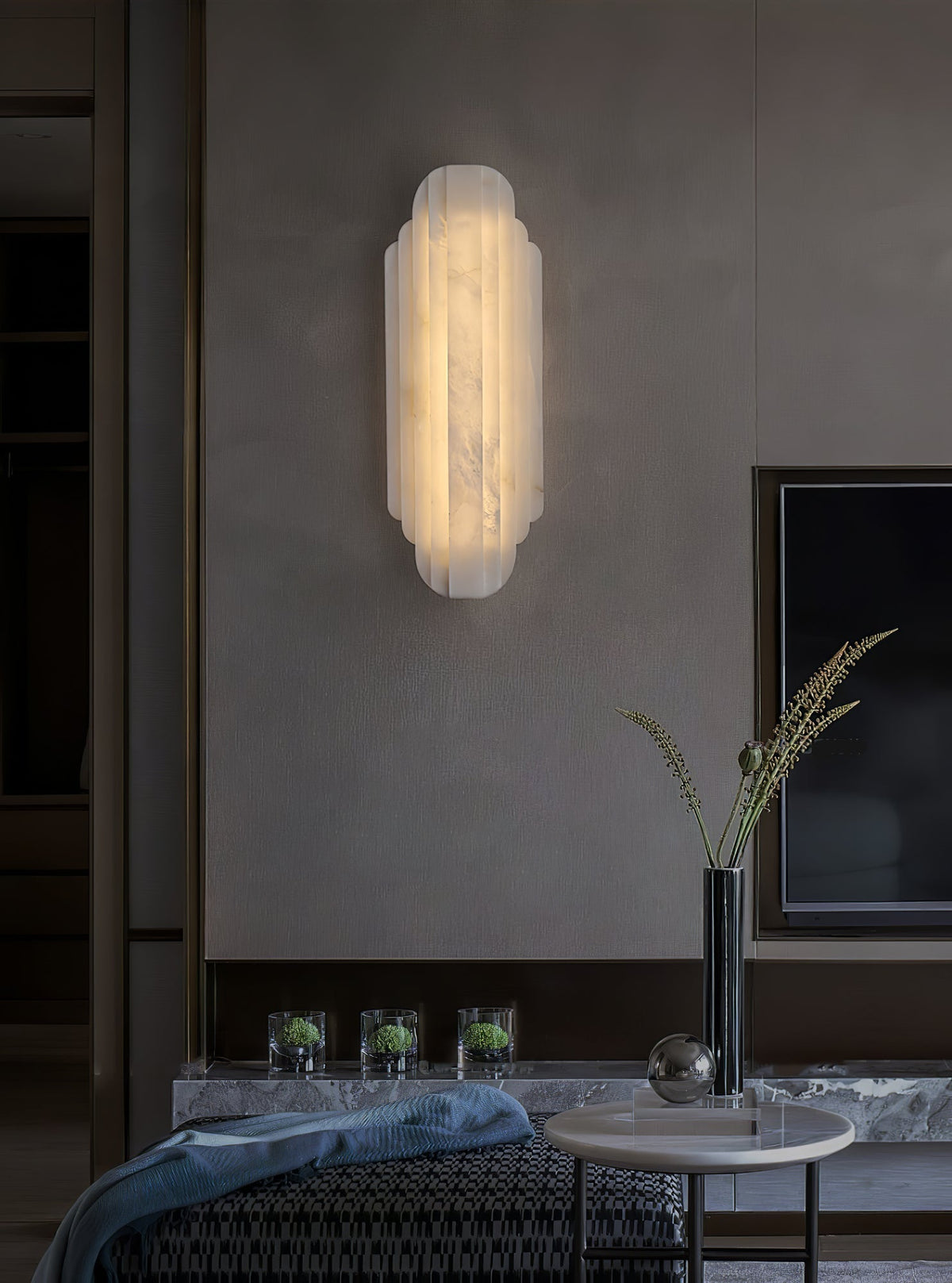 Avenanina aplique de pared Art Deco alabastro