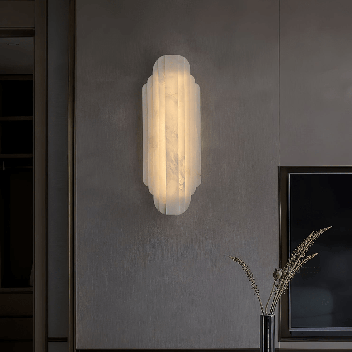 Avenanina aplique de pared Art Deco alabastro