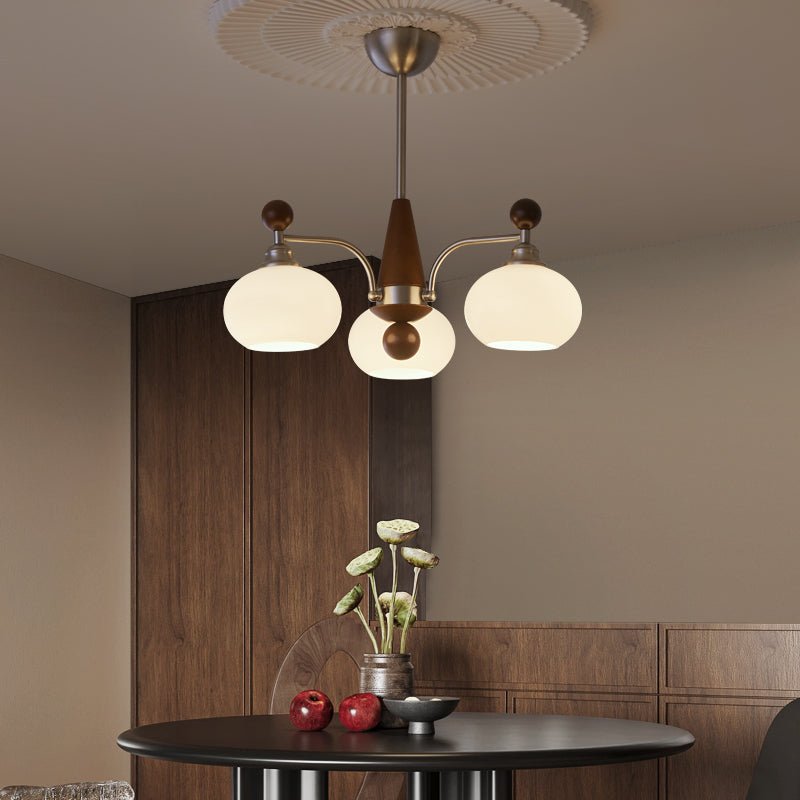 Ivloria lámpara de araña tradicional elegancia orbit madera vidrio