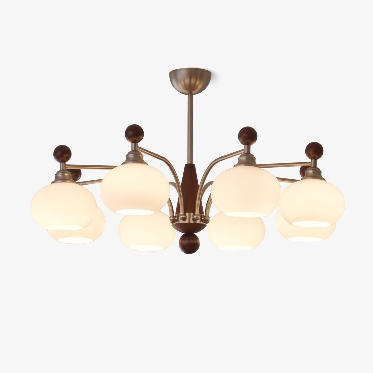 Ivloria lámpara de araña tradicional elegancia orbit madera vidrio