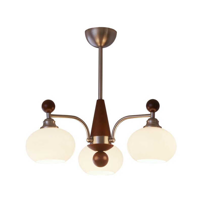 Ivloria lámpara de araña tradicional elegancia orbit madera vidrio