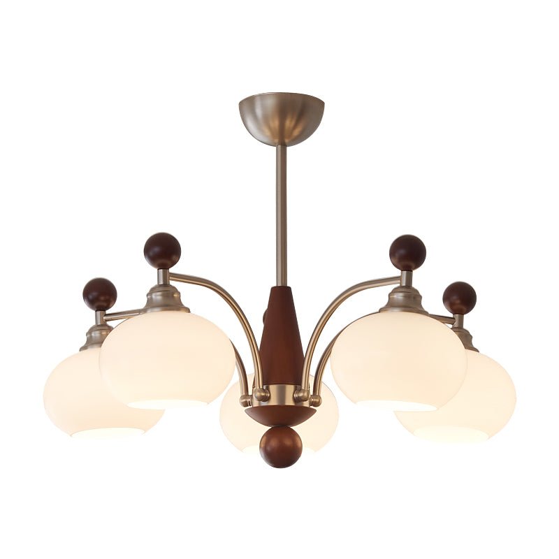 Ivloria lámpara de araña tradicional elegancia orbit madera vidrio