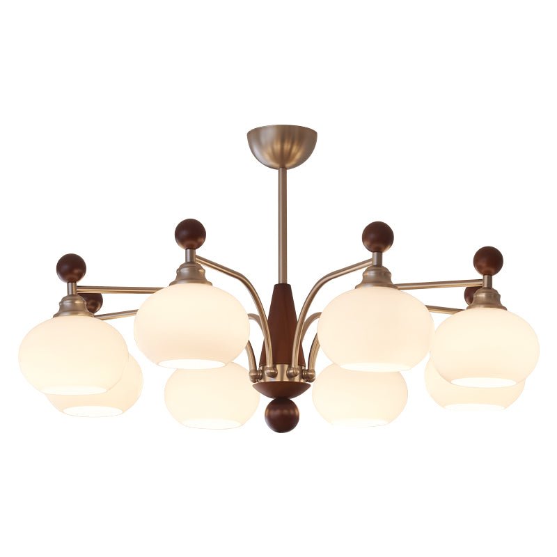 Ivloria lámpara de araña tradicional elegancia orbit madera vidrio