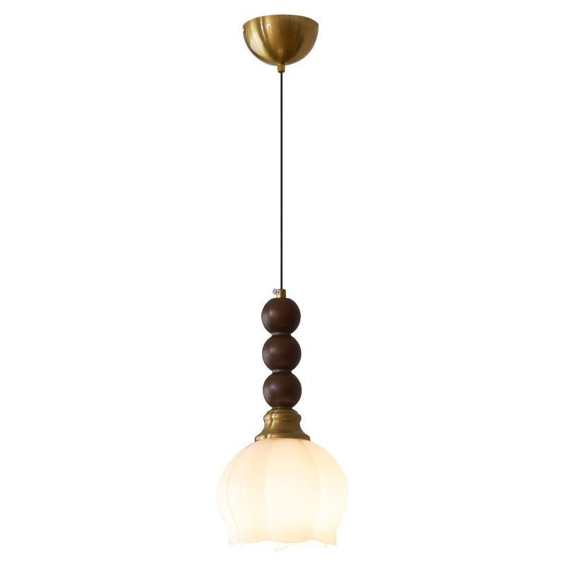 Vothaila lámpara colgante con elegancia tradicional y estilo vintage de vidrio, madera