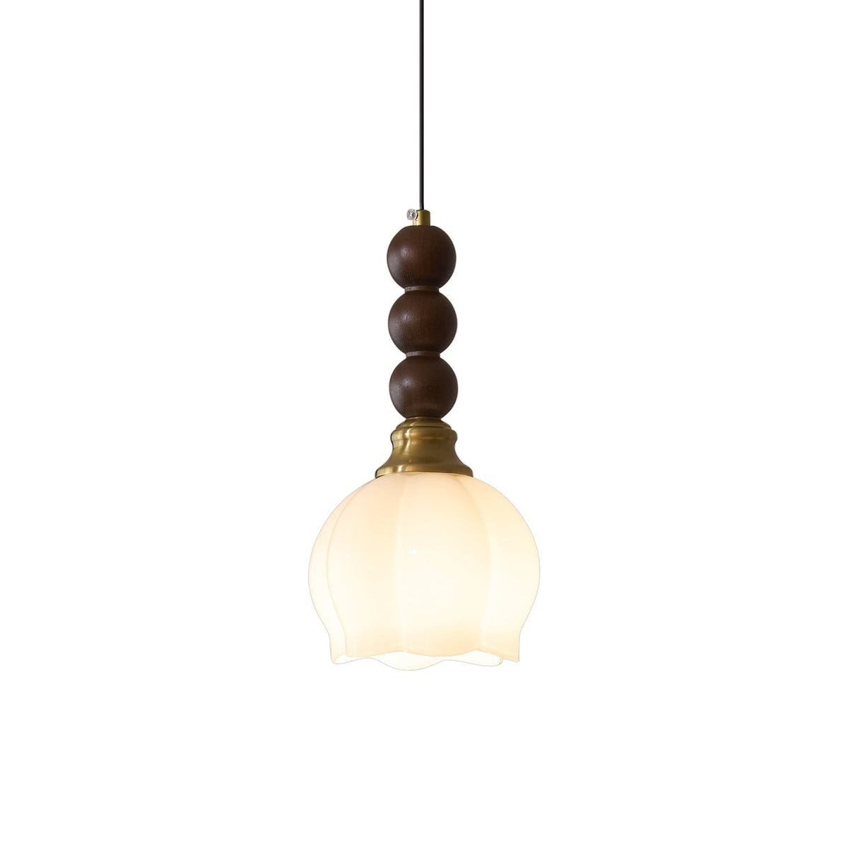 Vothaila lámpara colgante con elegancia tradicional y estilo vintage de vidrio, madera