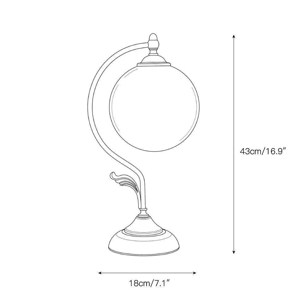 Alvora lámpara de mesa de vidrio