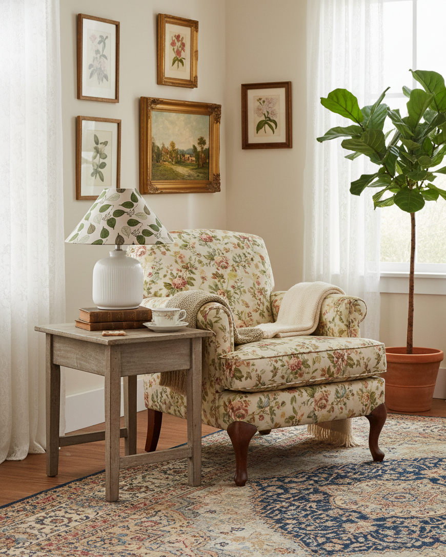 Selisia lámpara de mesa floral