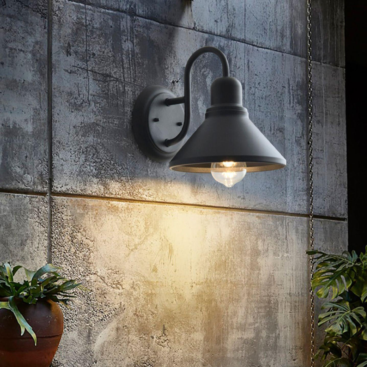 Elion aplique de pared vintage cónico exterior