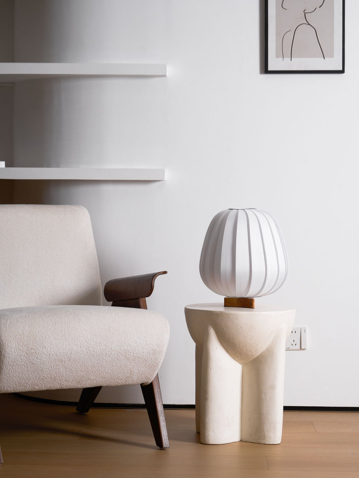 Elenor lámpara de mesa de tejido minimalista