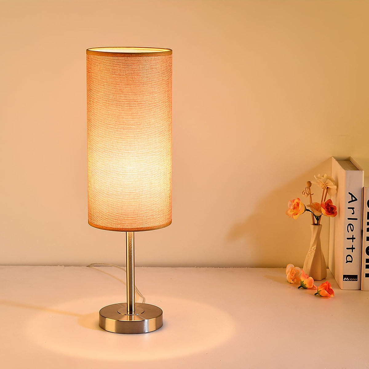 Brirel lámpara de mesa de tela minimalista