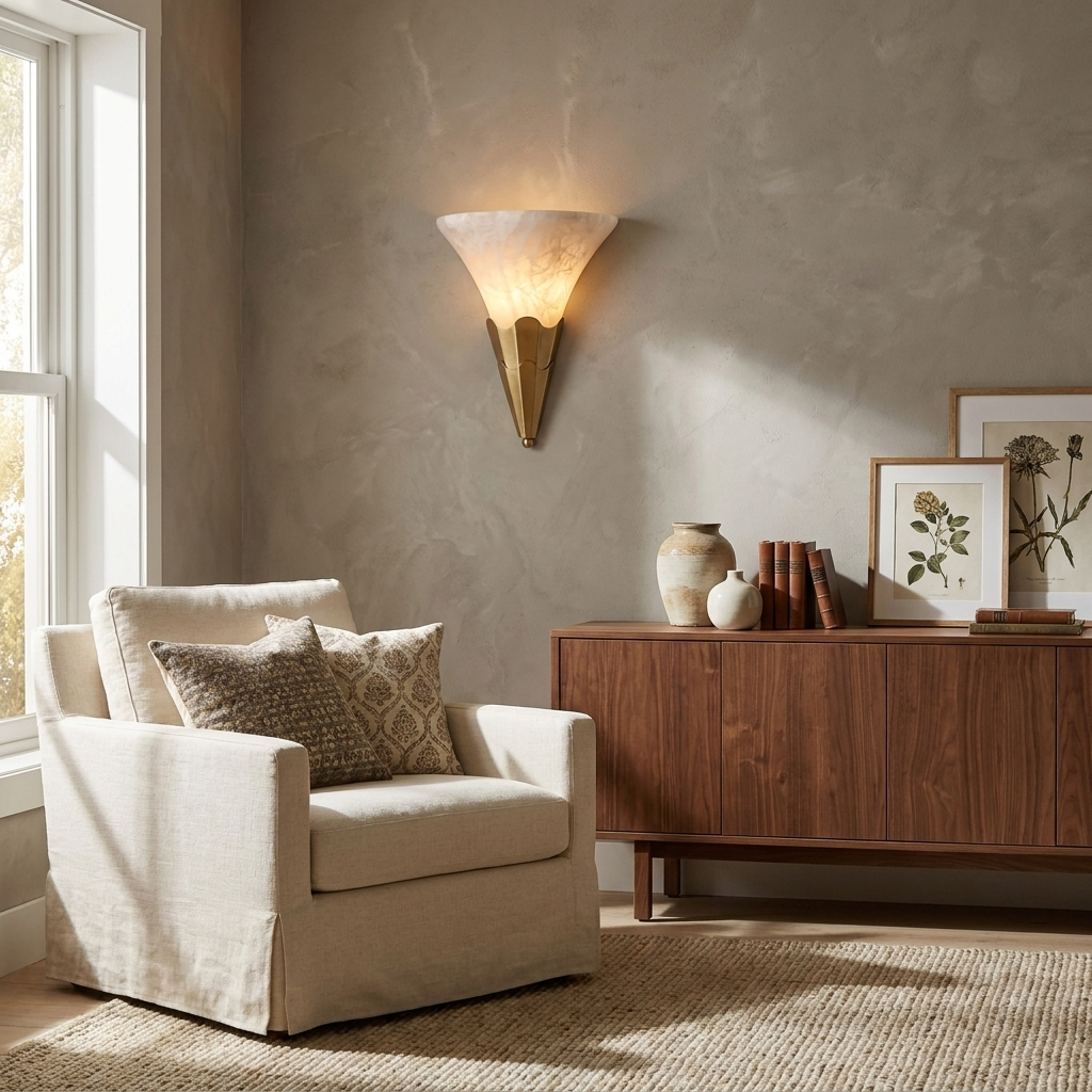 Lintonwick Aplique de pared de alabastro
