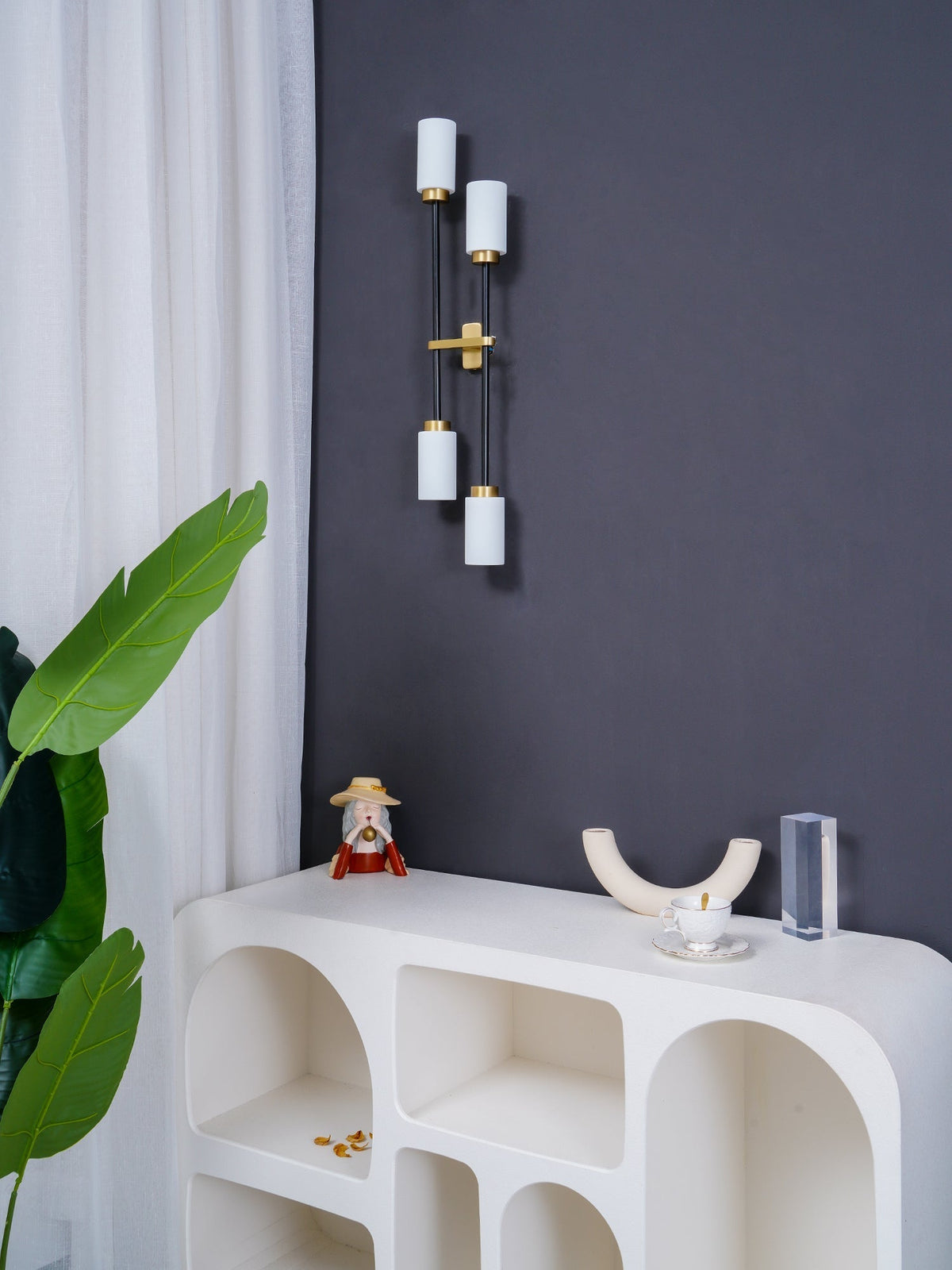 Tekas aplique de pared cilindro vidrio lineal