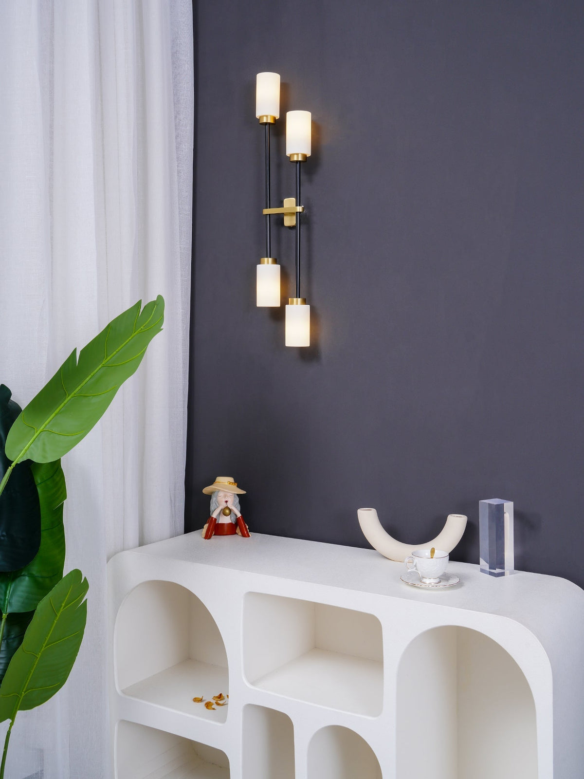 Tekas aplique de pared cilindro vidrio lineal