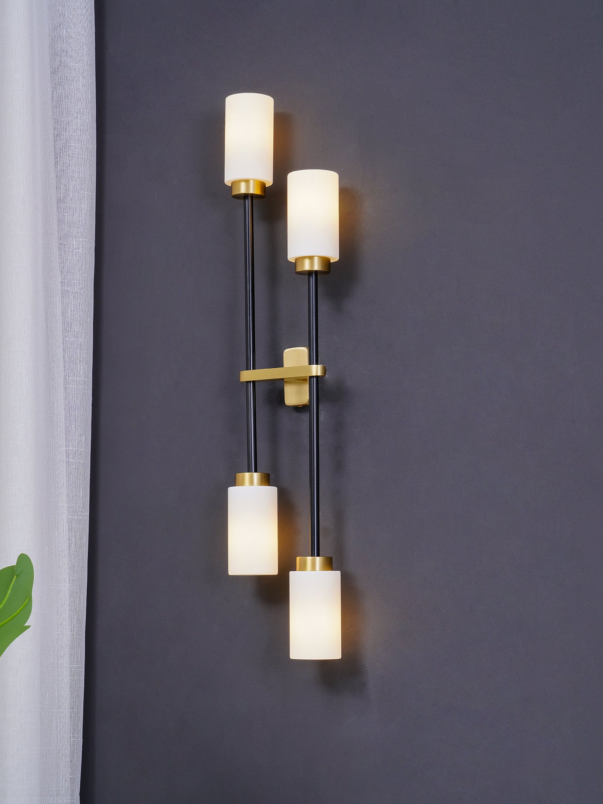 Tekas aplique de pared cilindro vidrio lineal