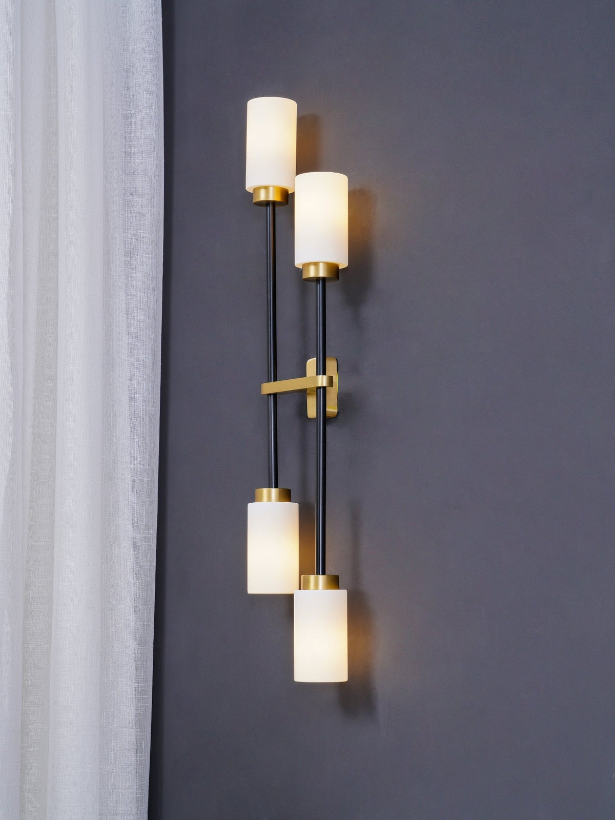 Tekas aplique de pared cilindro vidrio lineal