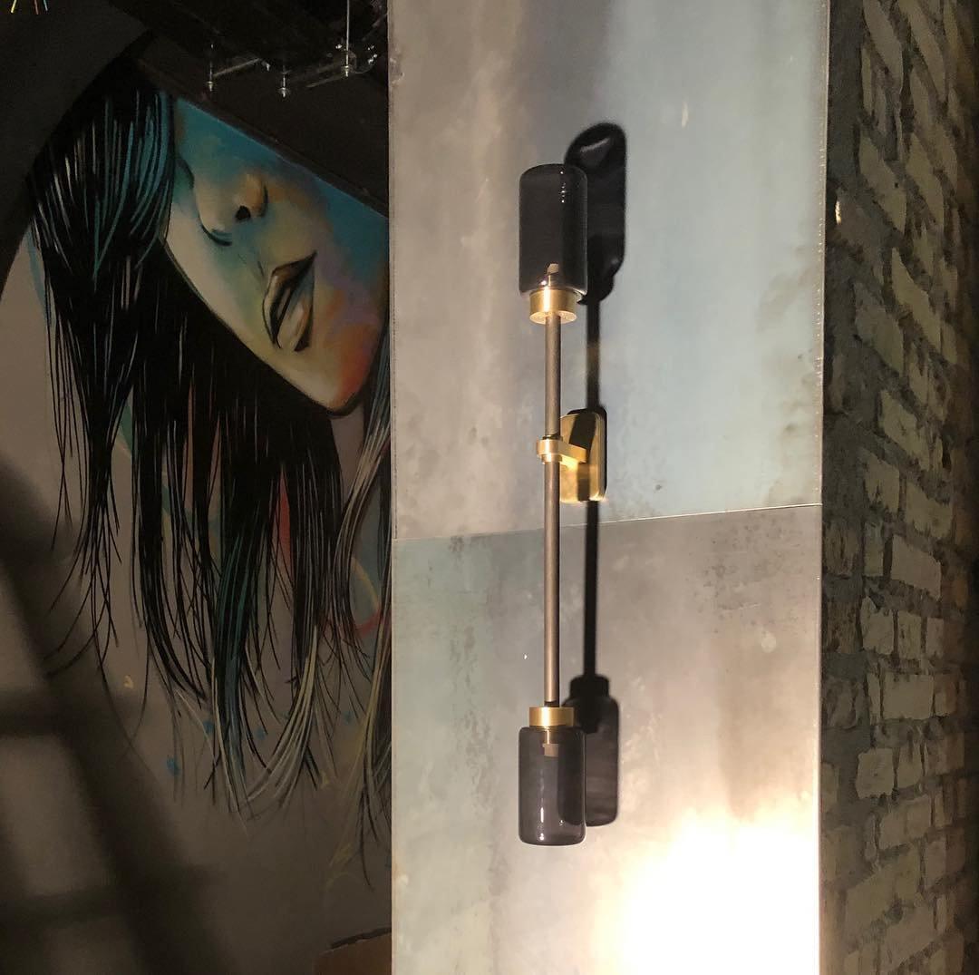 Tekas aplique de pared cilindro vidrio lineal