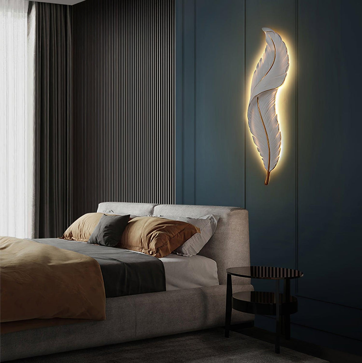 Arvess aplique de pared individual de resina Creatividad Pluma