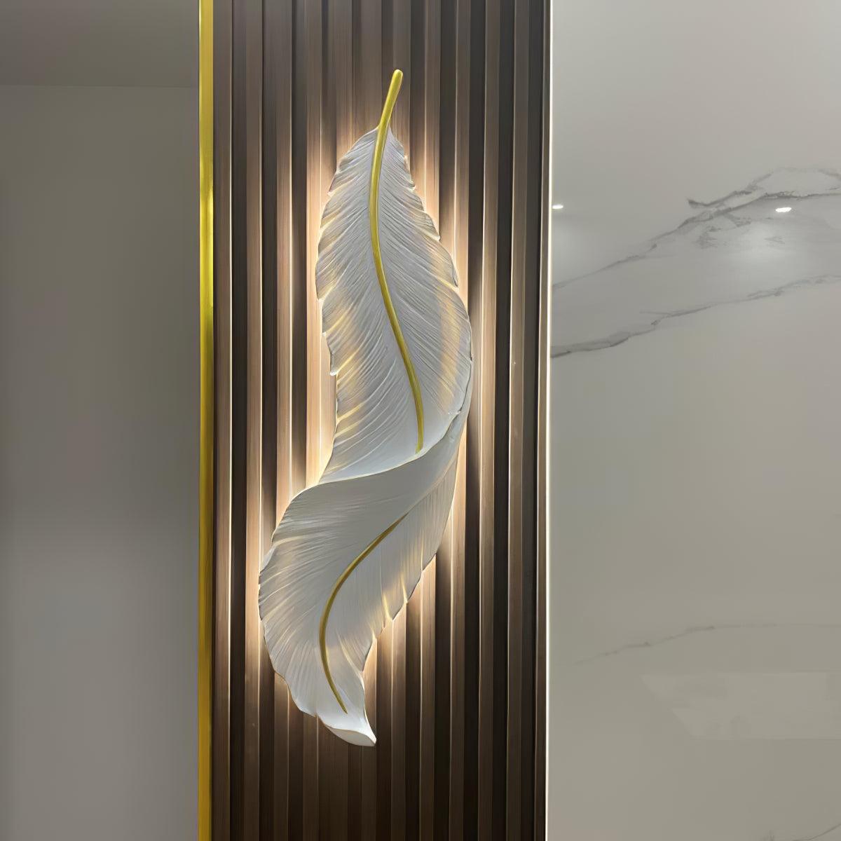 Arvess aplique de pared individual de resina Creatividad Pluma