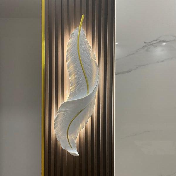 Arvess aplique de pared individual de resina Creatividad Pluma