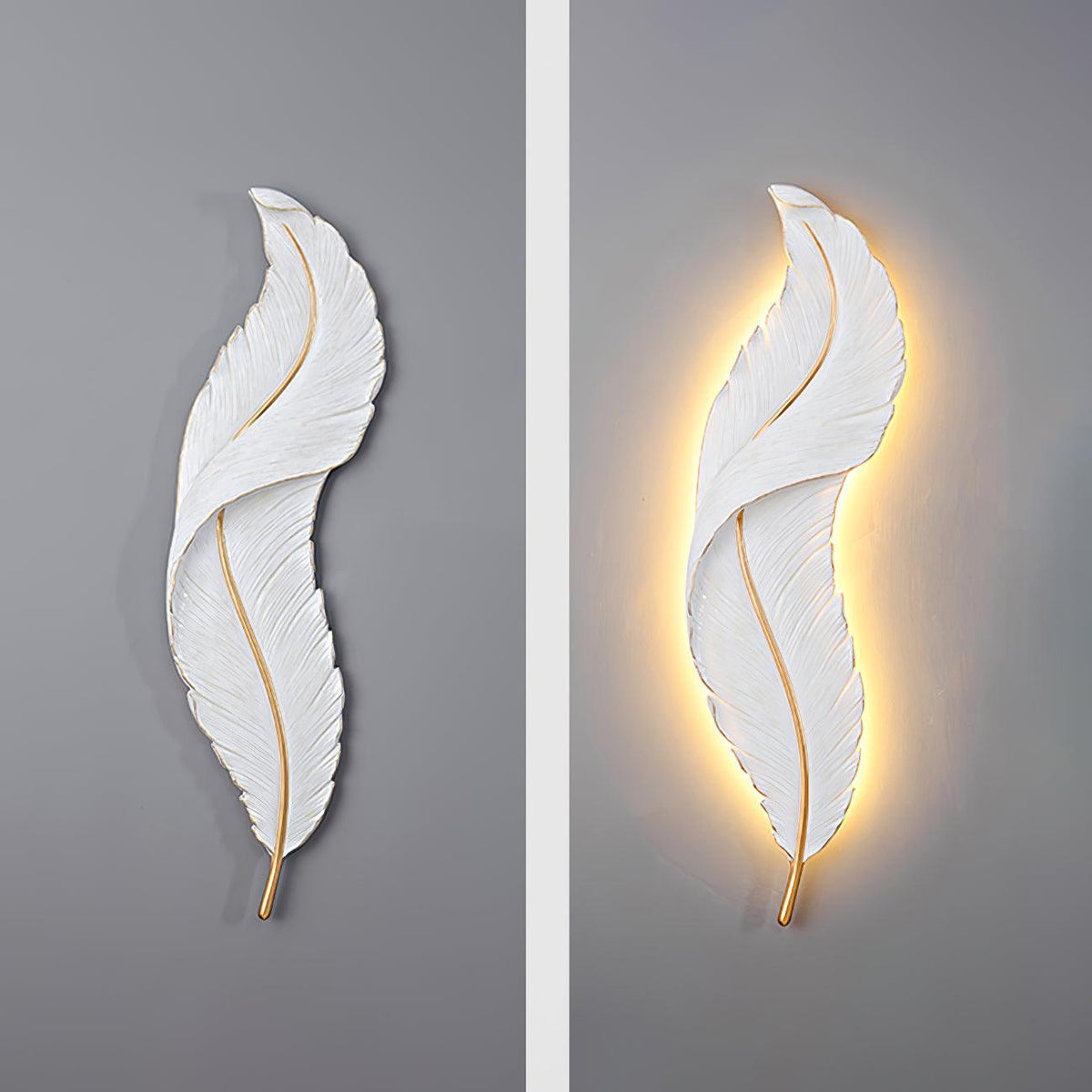 Arvess aplique de pared individual de resina Creatividad Pluma