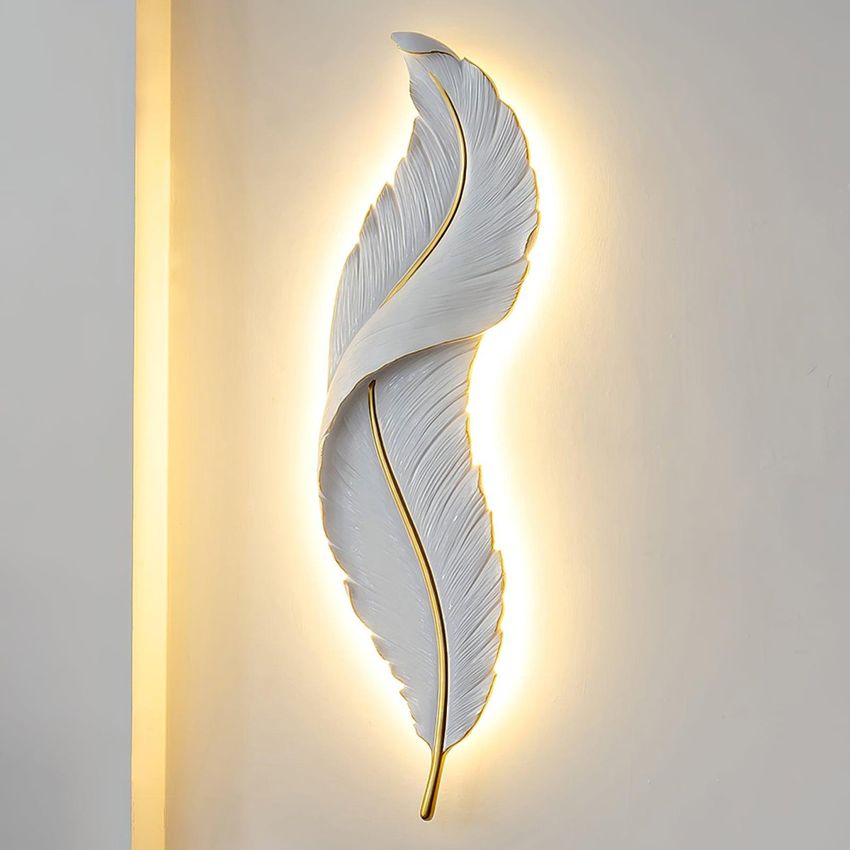 Arvess aplique de pared individual de resina Creatividad Pluma