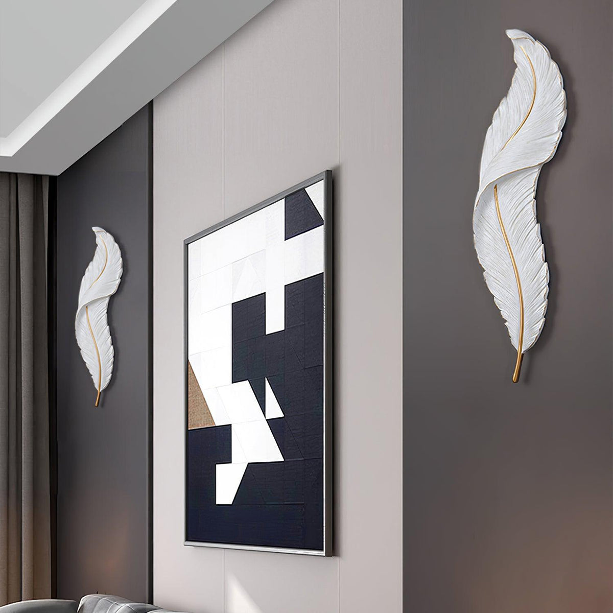 Arvess aplique de pared individual de resina Creatividad Pluma