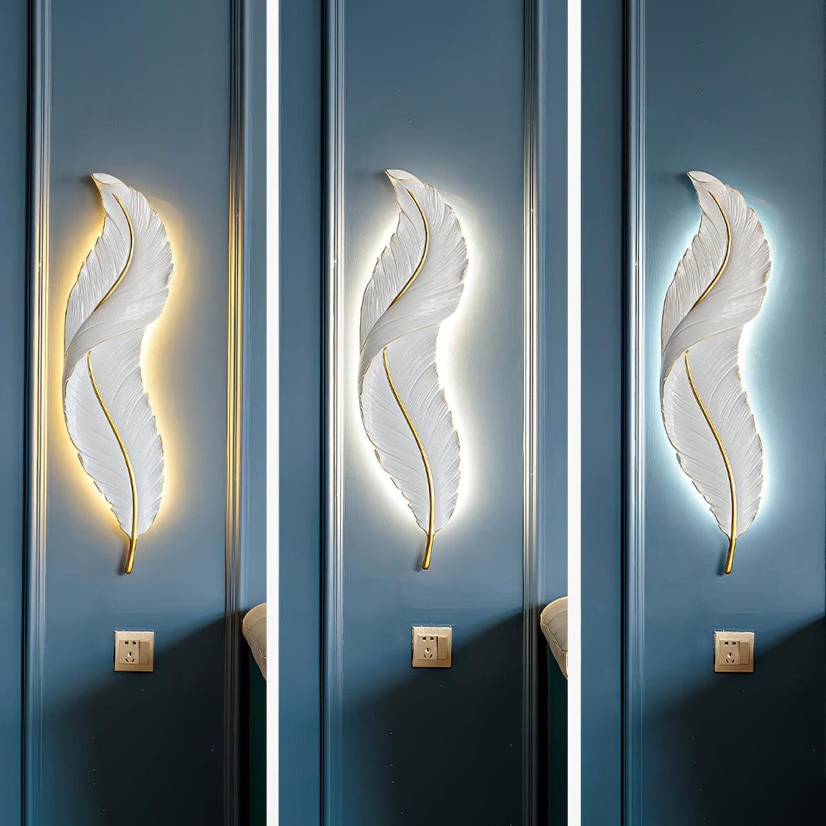 Arvess aplique de pared individual de resina Creatividad Pluma
