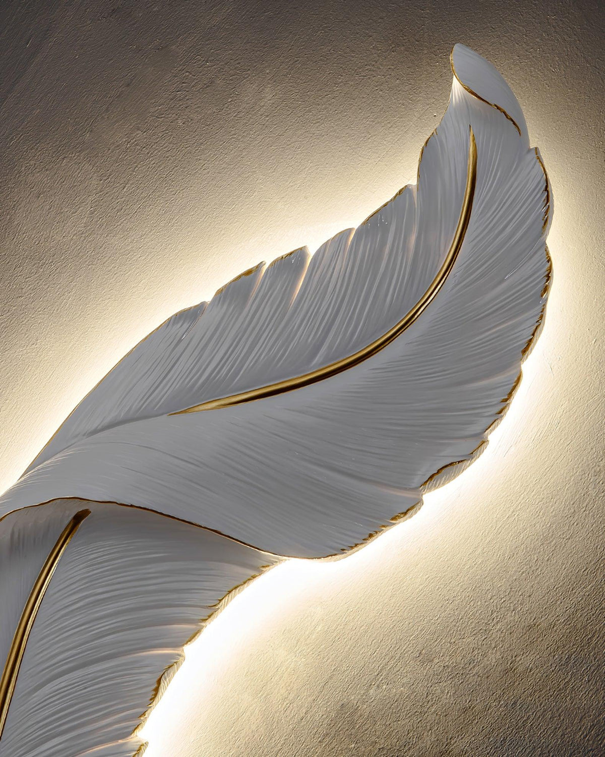 Arvess aplique de pared individual de resina Creatividad Pluma