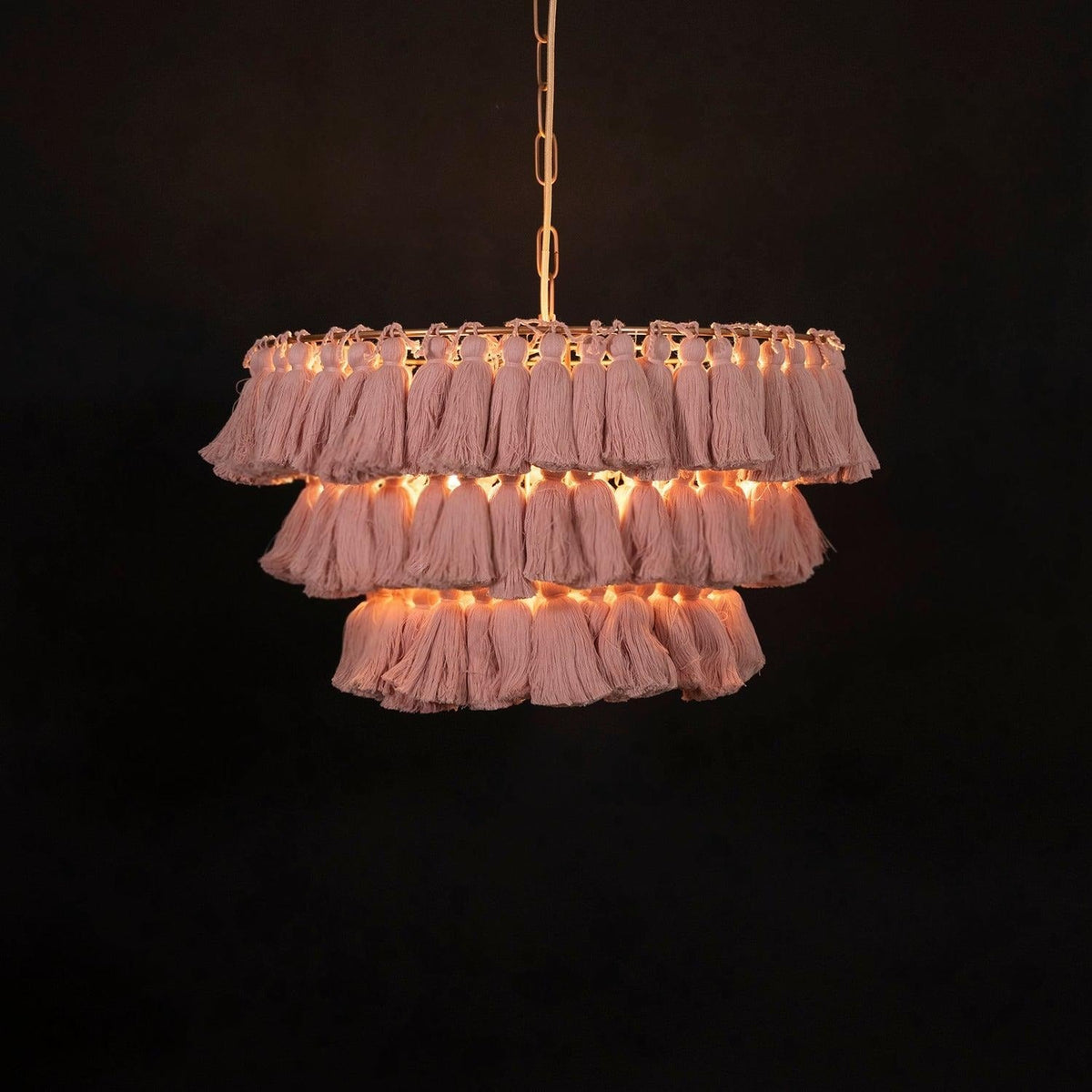 Lustra Chandelier Pink Bohemian Chic Lámpara de Araña Rosa Bohemia Chic