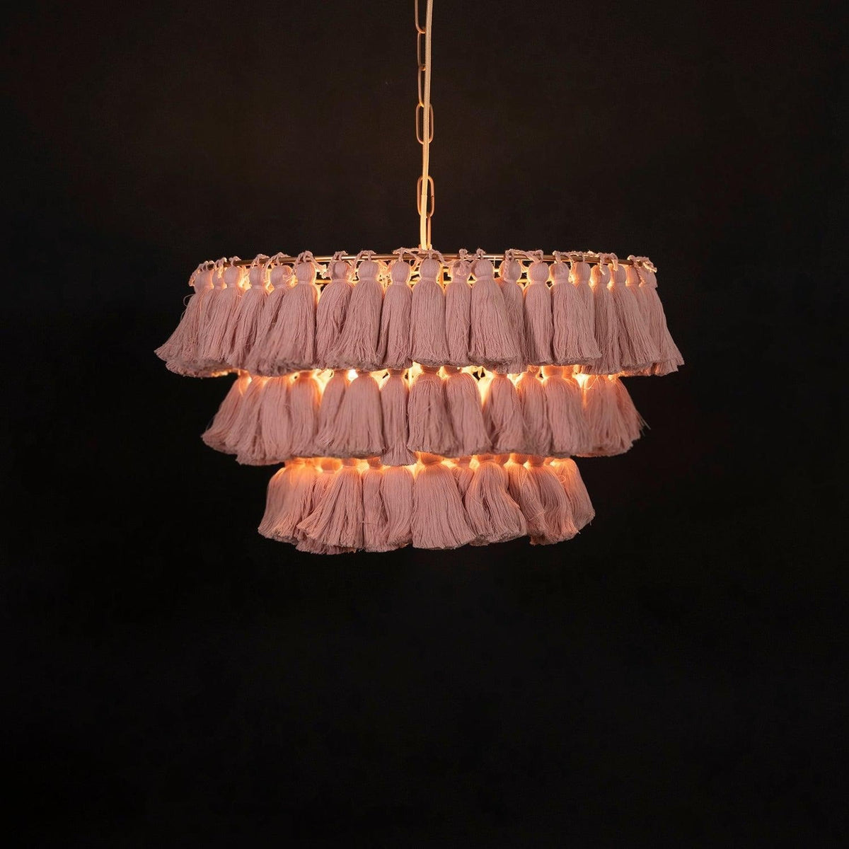 Lustra Chandelier Pink Bohemian Chic Lámpara de Araña Rosa Bohemia Chic