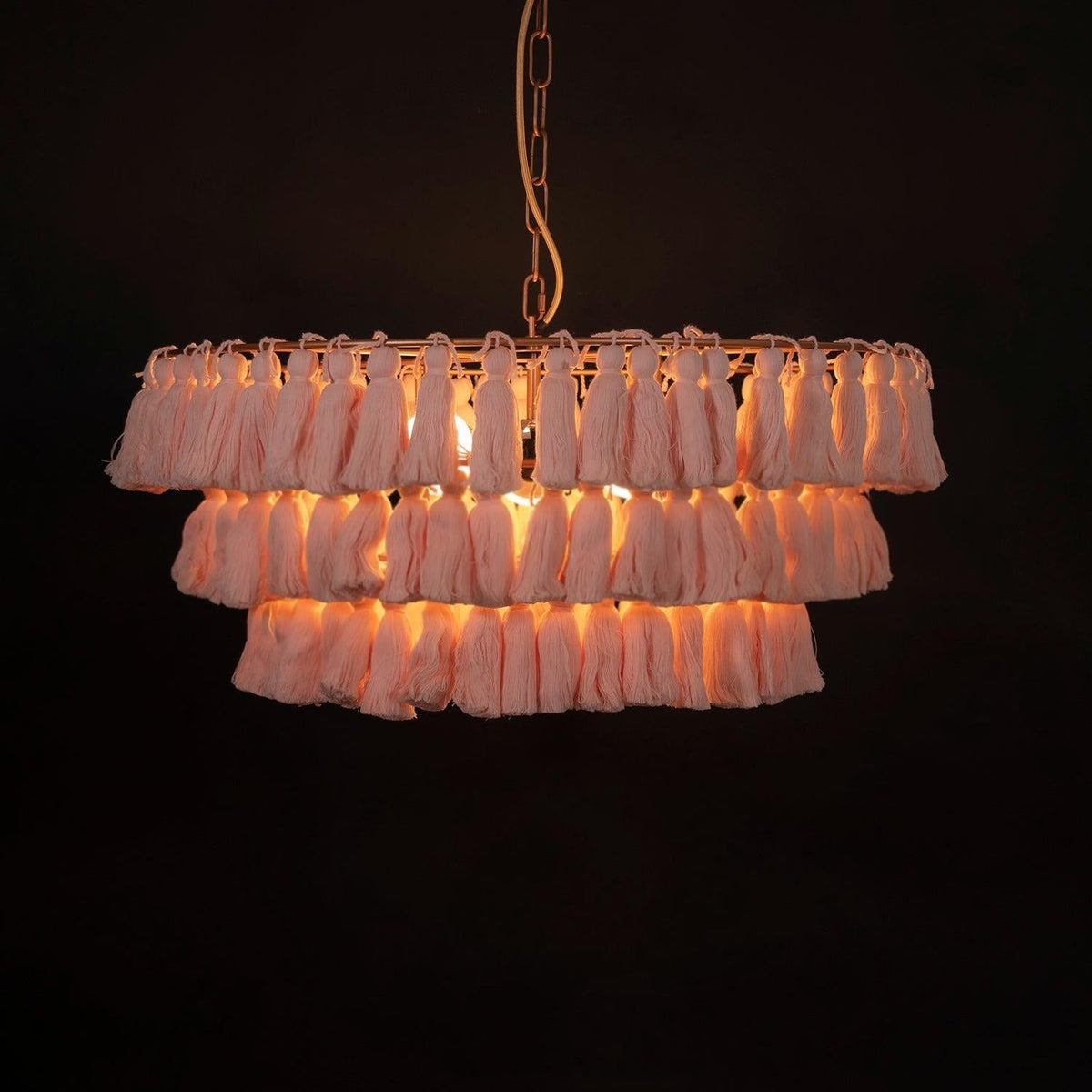 Lustra Chandelier Pink Bohemian Chic Lámpara de Araña Rosa Bohemia Chic