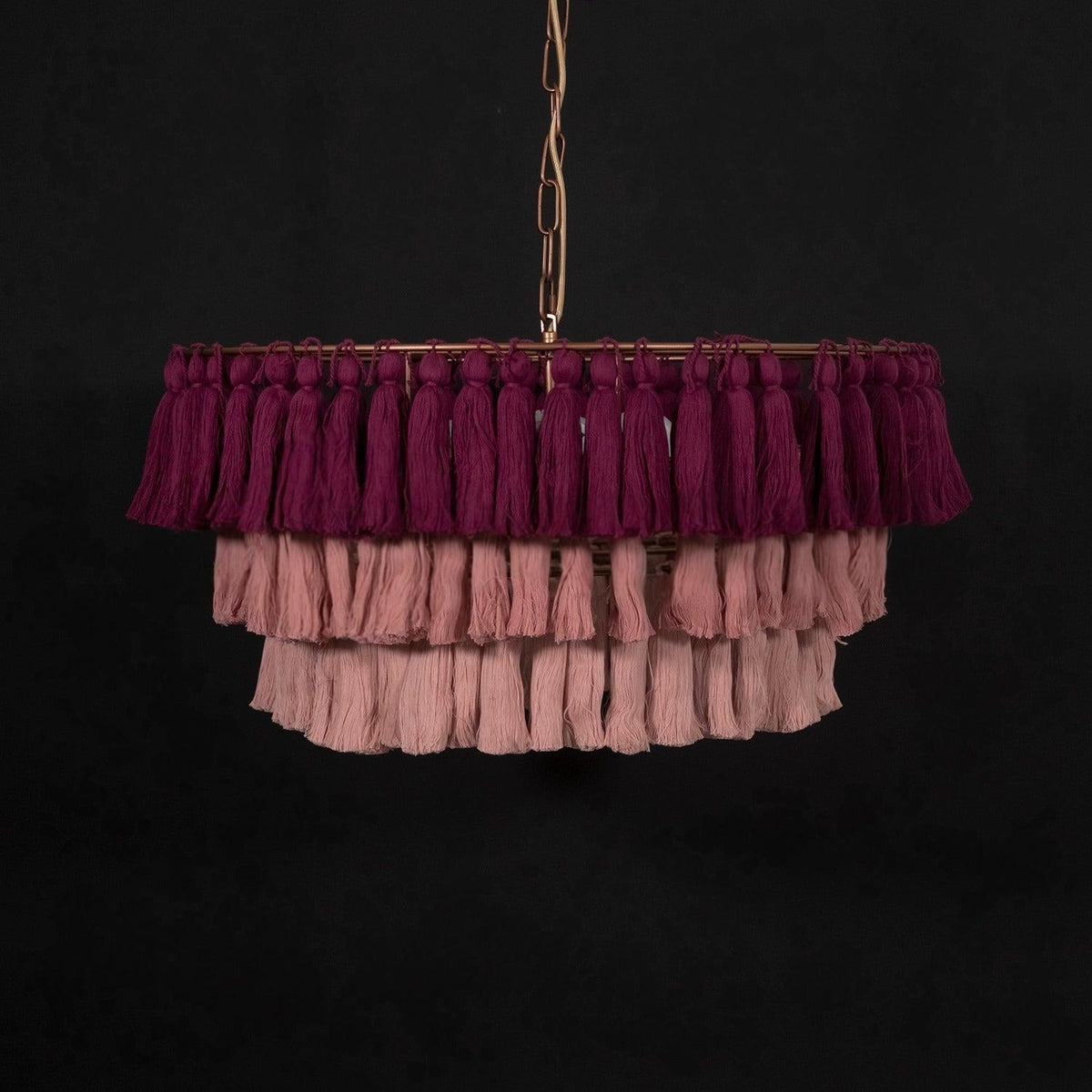 Lustra Chandelier Pink Bohemian Chic Lámpara de Araña Rosa Bohemia Chic