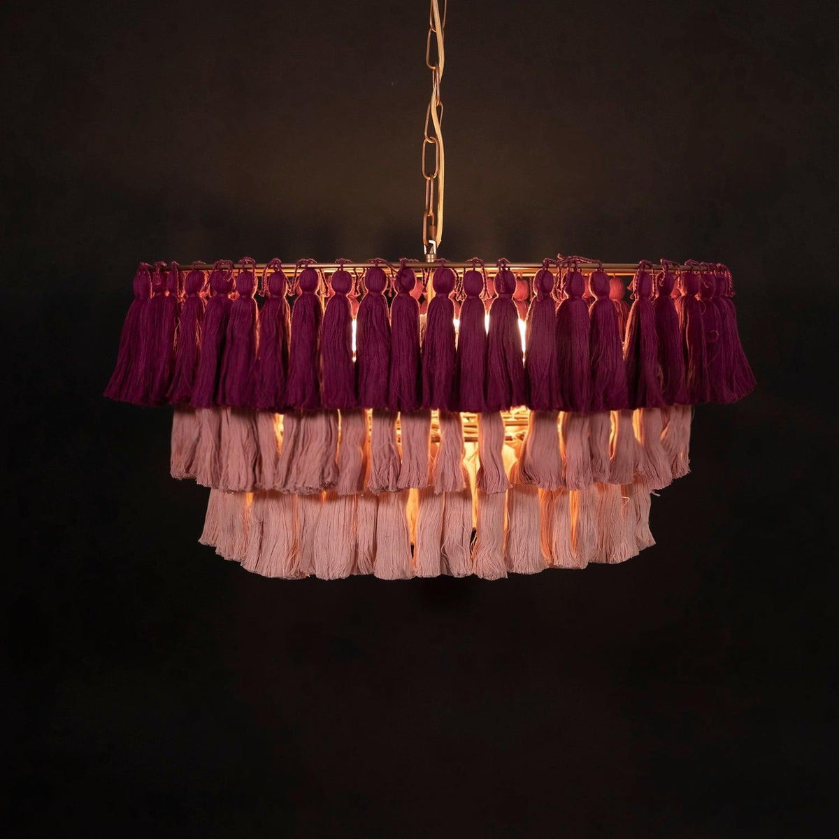 Lustra Chandelier Pink Bohemian Chic Lámpara de Araña Rosa Bohemia Chic