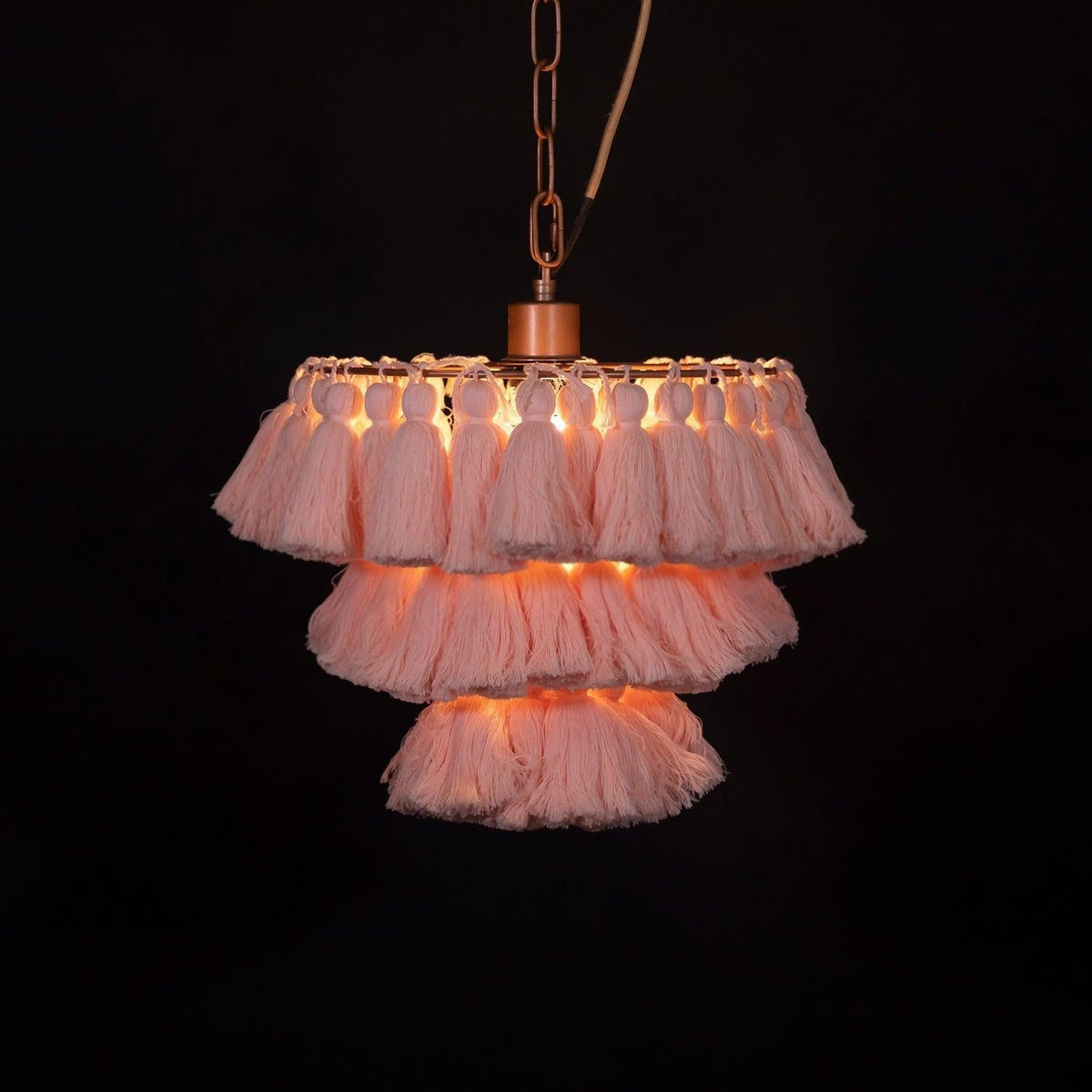 Lustra Chandelier Pink Bohemian Chic Lámpara de Araña Rosa Bohemia Chic