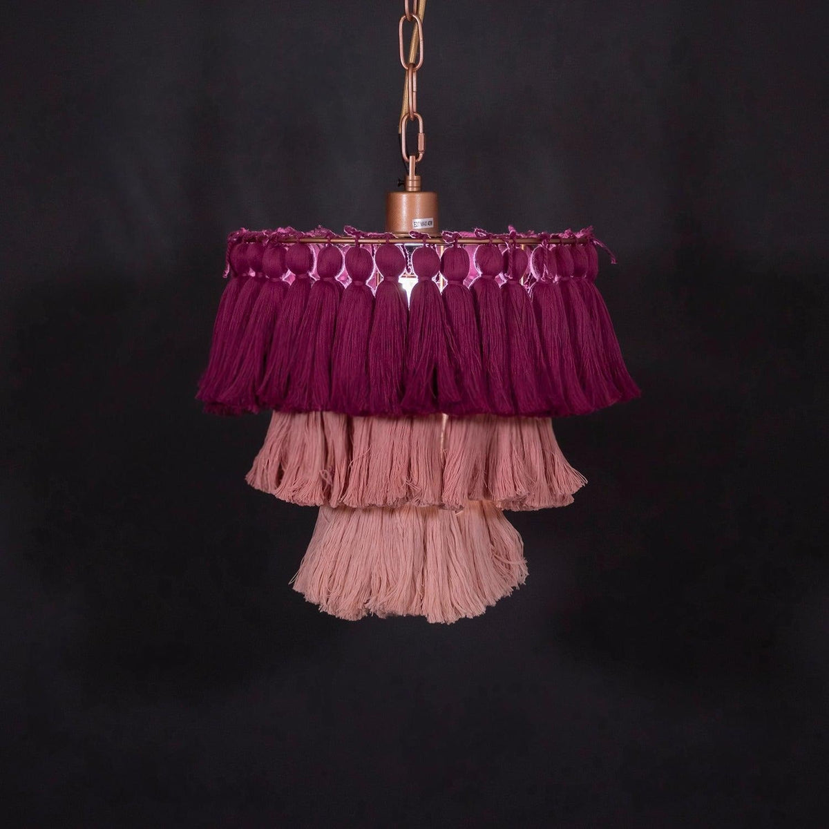 Lustra Chandelier Pink Bohemian Chic Lámpara de Araña Rosa Bohemia Chic