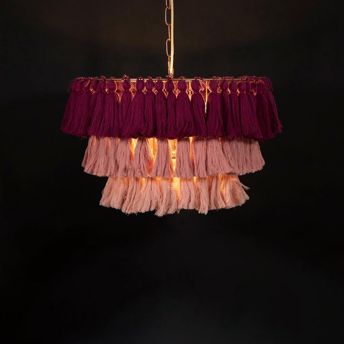 Lustra Chandelier Pink Bohemian Chic Lámpara de Araña Rosa Bohemia Chic