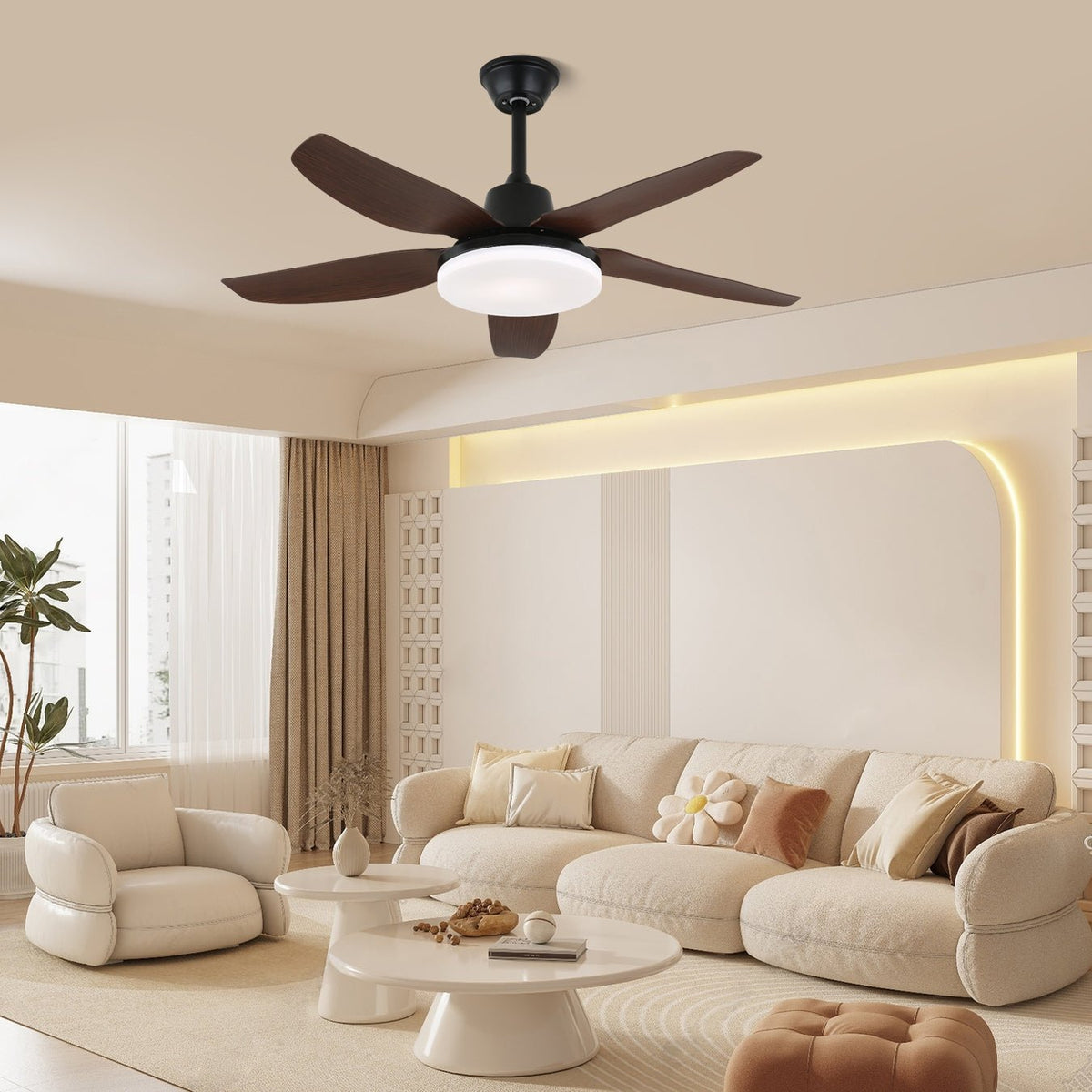 Luvo ventilador de techo con luz moderno de madera