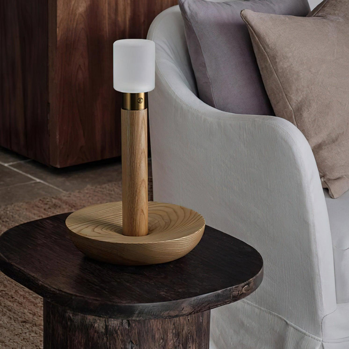 Lumaice lámpara de mesa minimalista de madera