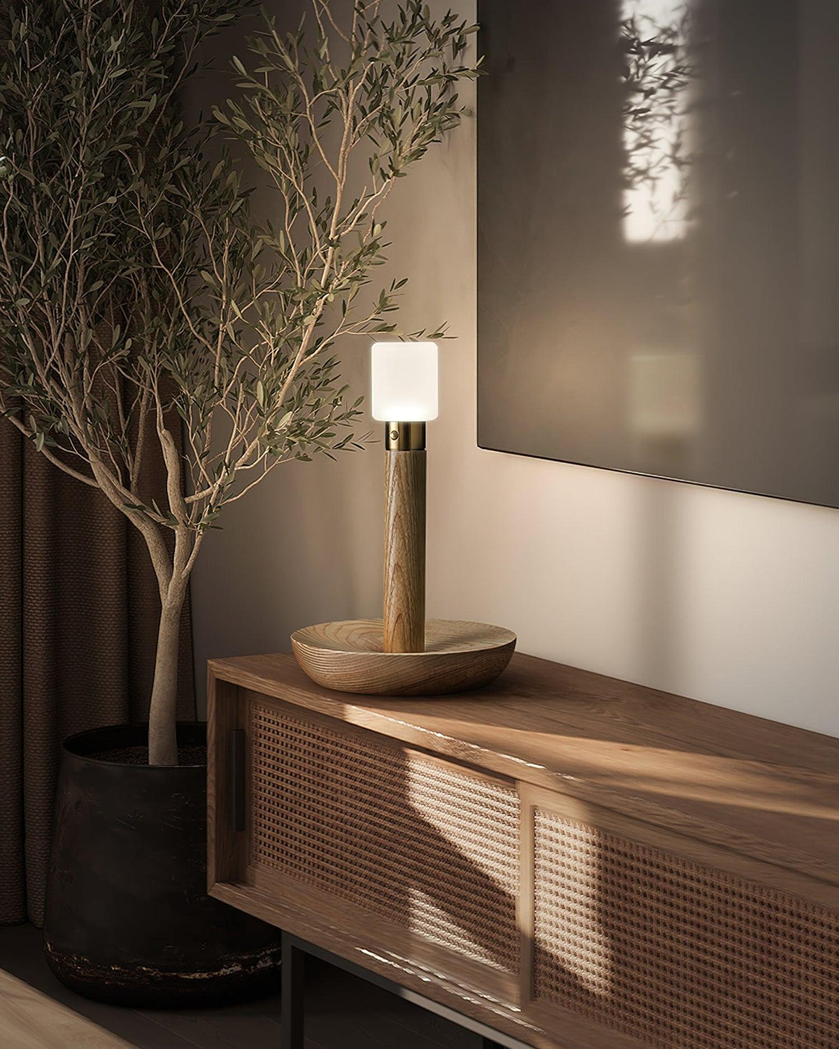 Lumaice lámpara de mesa minimalista de madera