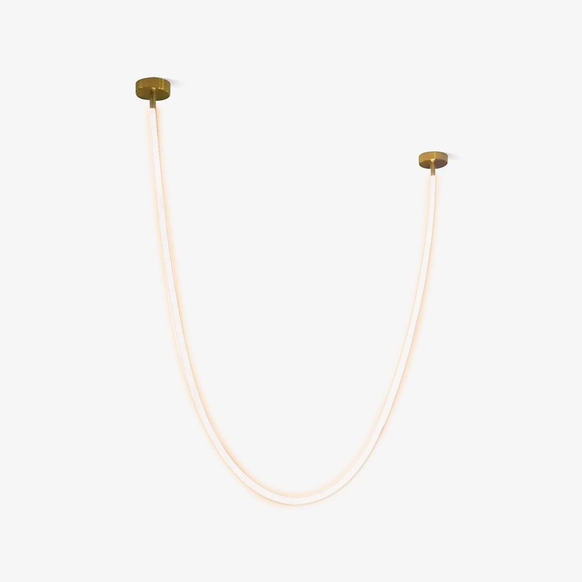 Fenris lámpara colgante Flexible Curve con cable de silicona y acabado en latón