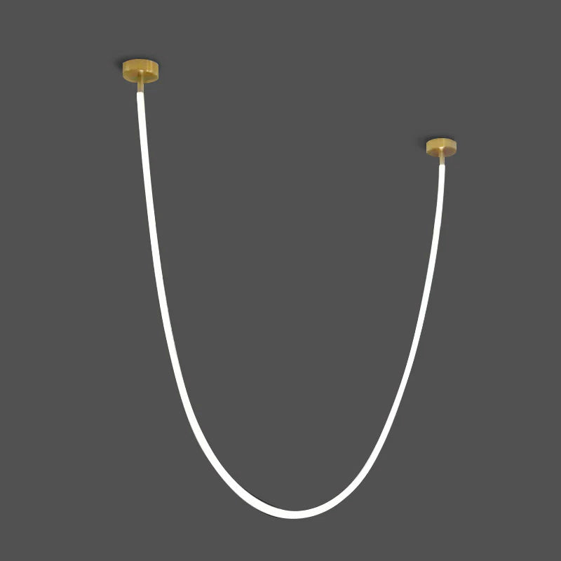 Fenris lámpara colgante Flexible Curve con cable de silicona y acabado en latón