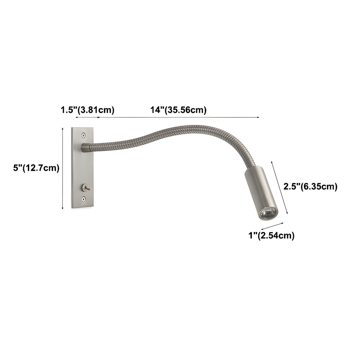 Flame aplique de pared Flexible Gooseneck