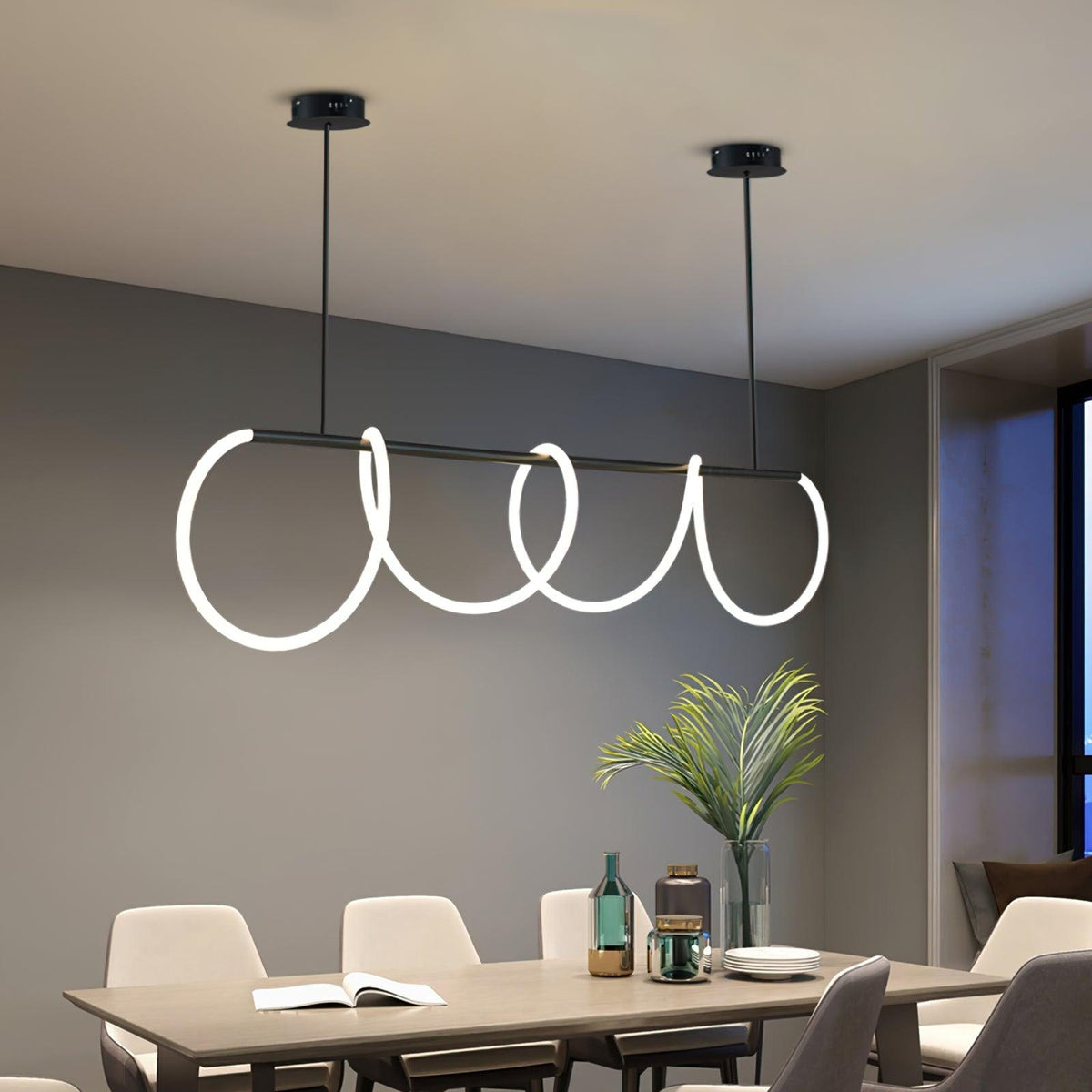 Vocor lámpara de araña Flexible Silicona Curva moderna Elegante