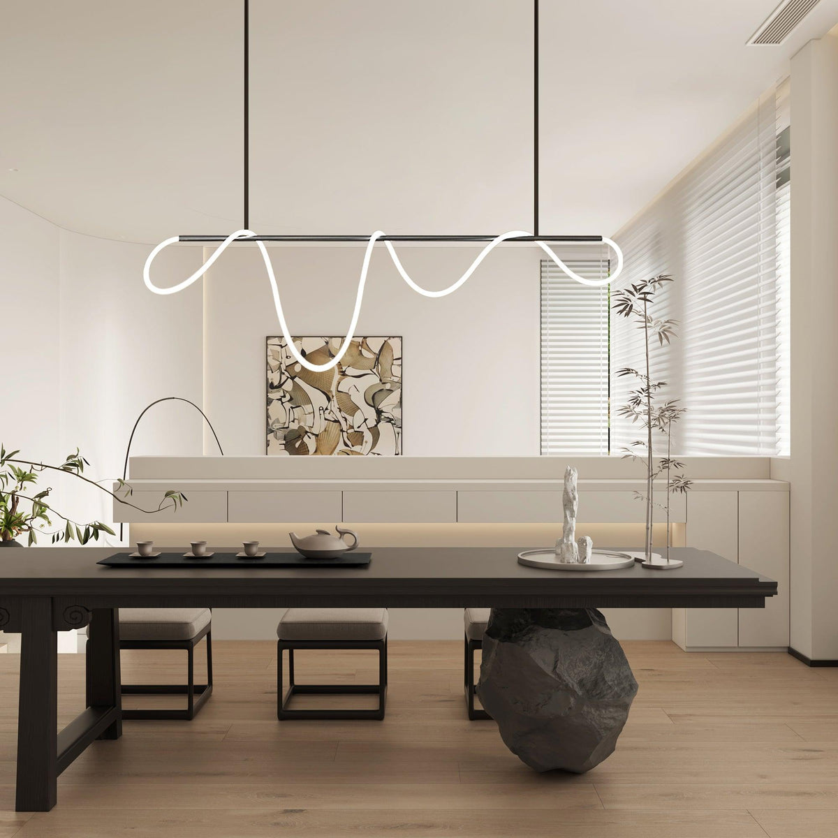 Vocor lámpara de araña Flexible Silicona Curva moderna Elegante