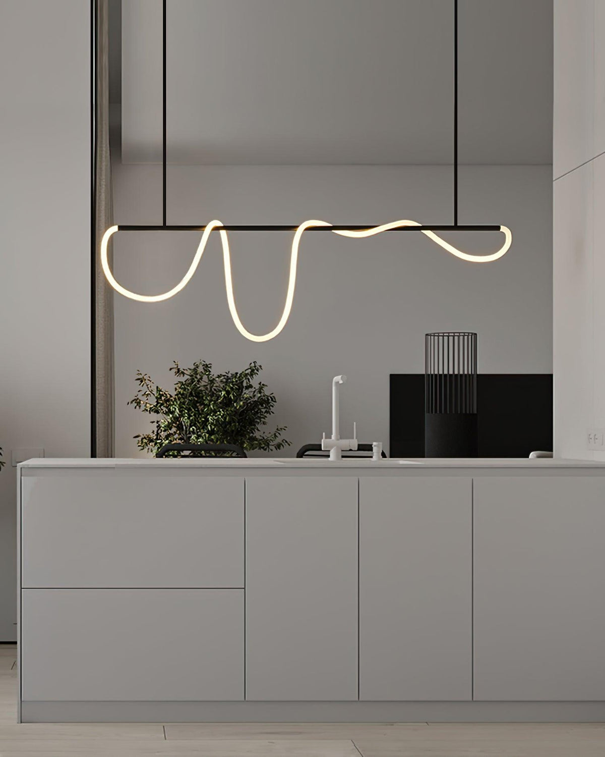 Vocor lámpara de araña Flexible Silicona Curva moderna Elegante